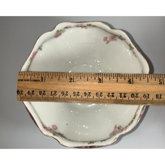 Limoges 4.5" Serving Bowl Gold Trim with Pink Roses Haviland Limoges France - Picture 9 of 9